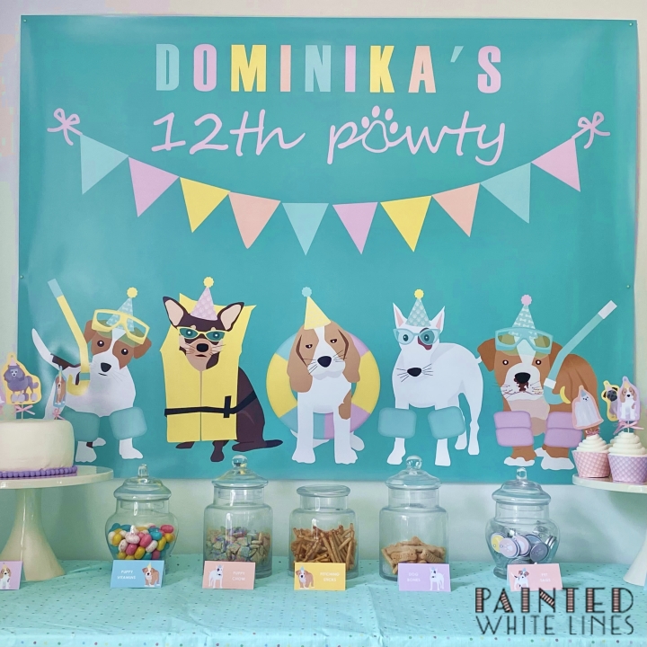 Personalized Doggy Paddle Pool Party Backdrop