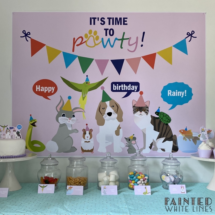 Personalized Pet Party Birthday Backdrop