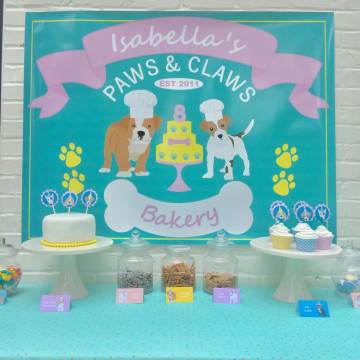 Puppy Party Cake Table