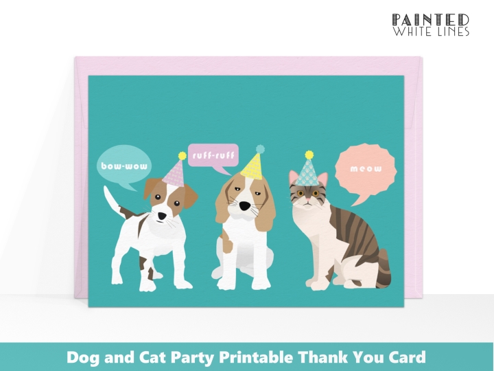 Pet Party Thank You Cards