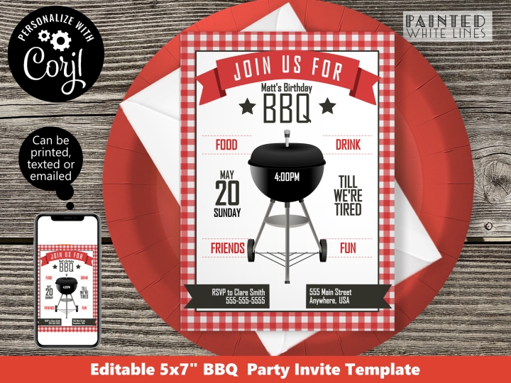 Printable Backyard BBQ Invitation 