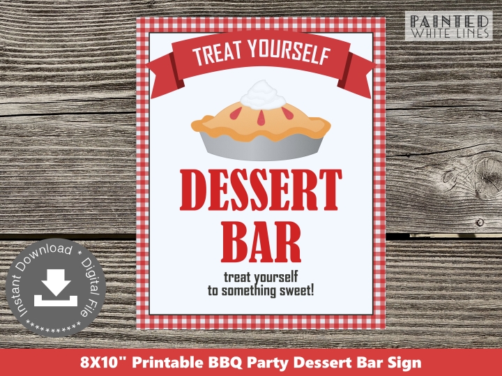 Dessert Bar Sign BBQ Party Printable 