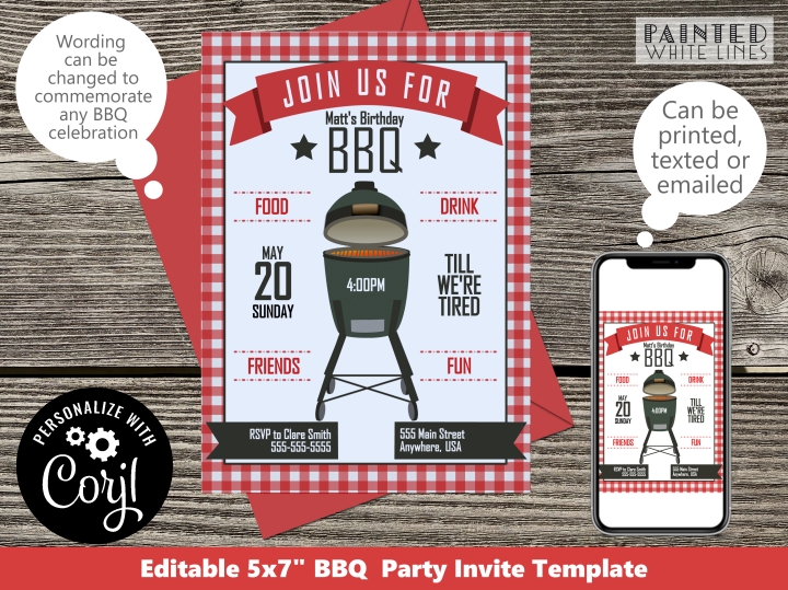 Printable Backyard BBQ Invitation