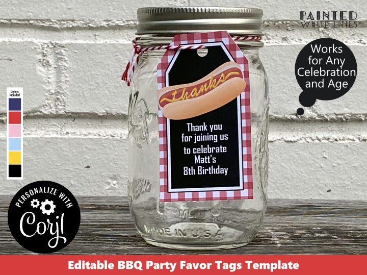 Hot Dog Party Favors Template Printable