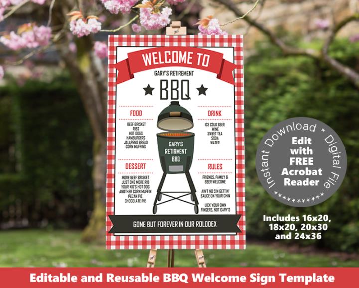 Backyard BBQ Welcome Sign