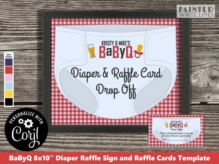 BaByQ Diaper Raffle Tickets and Sign