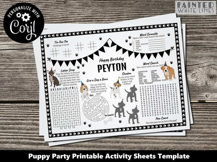 Puppy Party Activity Sheet