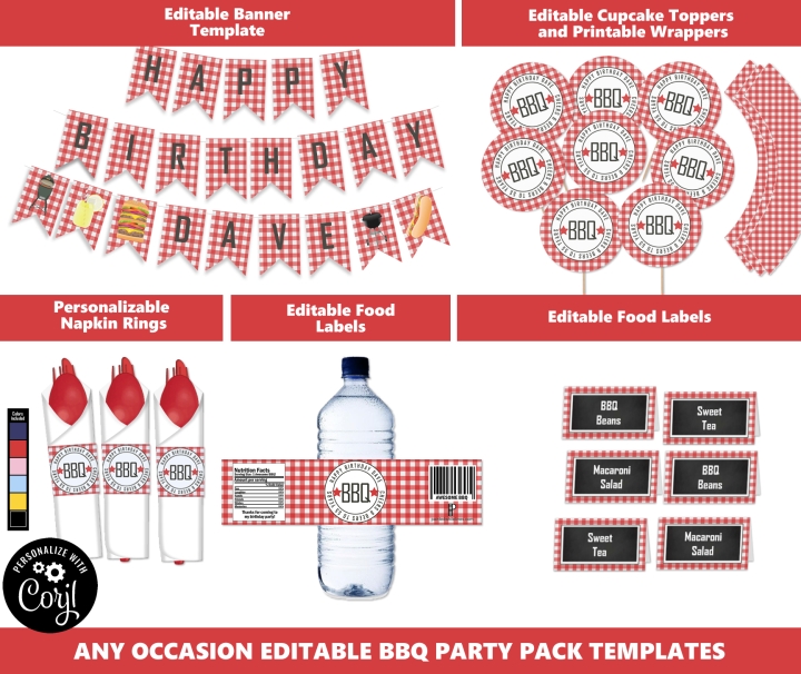 BBQ Party Decor Printables Package BBQ