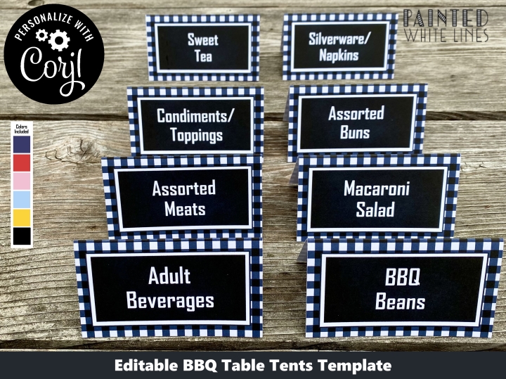 Printable Backyard BBQ Food Labels