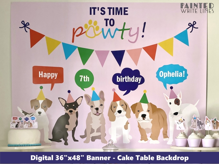 Puppy Dog Birthday Banner Personalized 