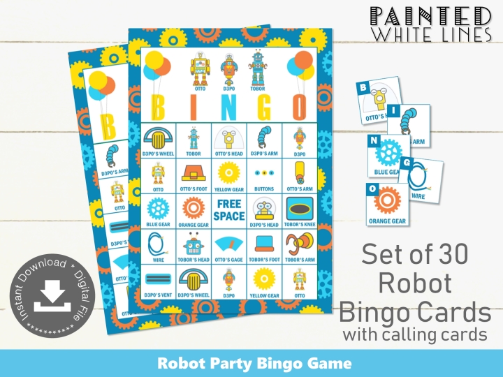 Robot Party Bingo Game