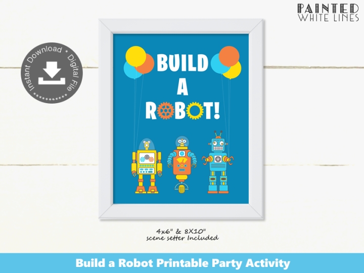 Printable Build a Robot Sign Robot