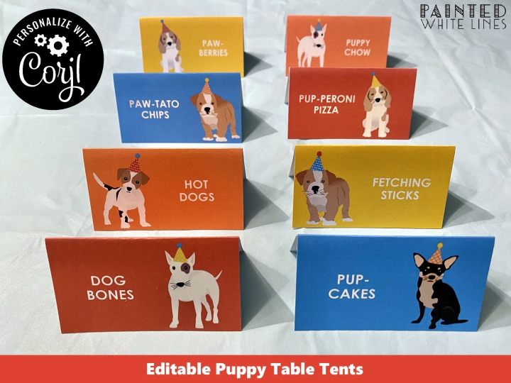 Puppy Table Tent Cards Template
