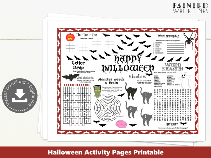 Kids Halloween Activity Sheet Printable