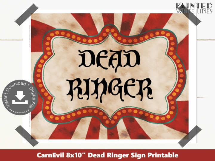 Dead Ringer Halloween Party Game Sign