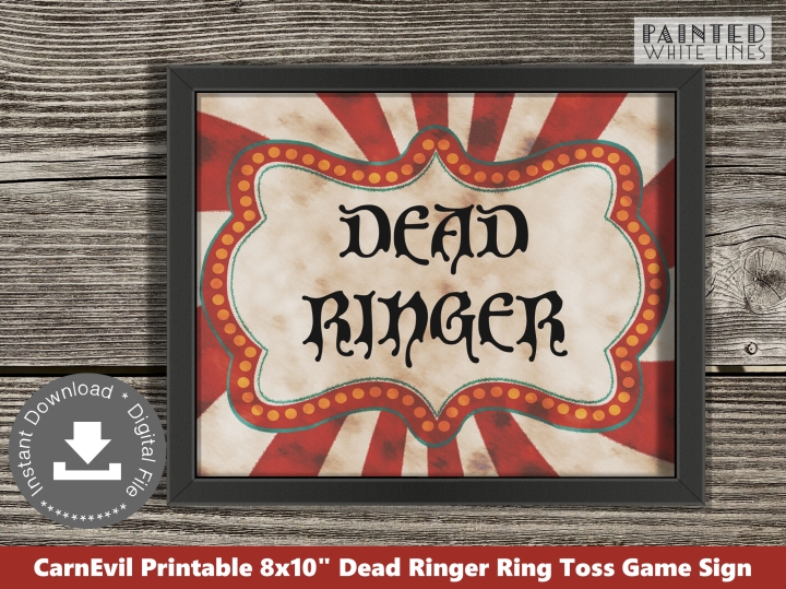 Dead Ringer Halloween Party Game Sign