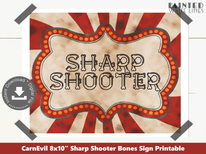 Sharp Shooter Halloween Party Game Sign
