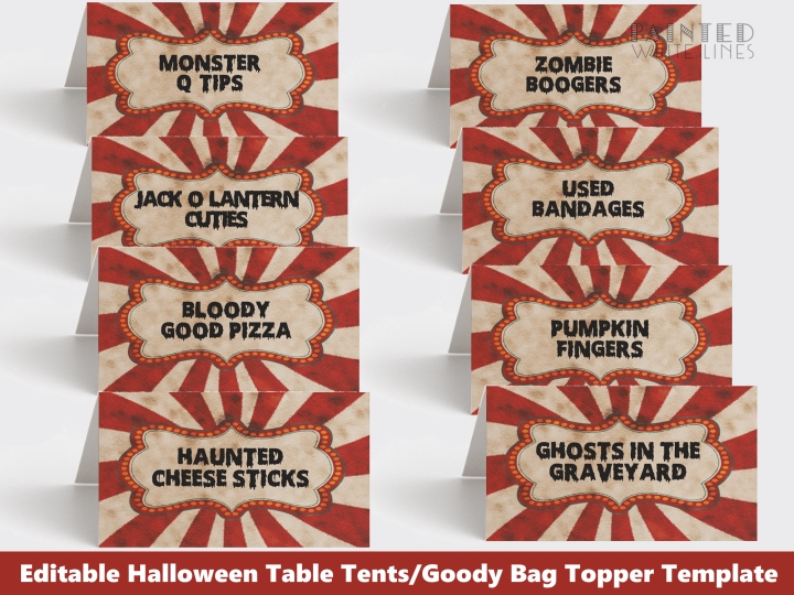 Printable Halloween Carnevil Food Labels