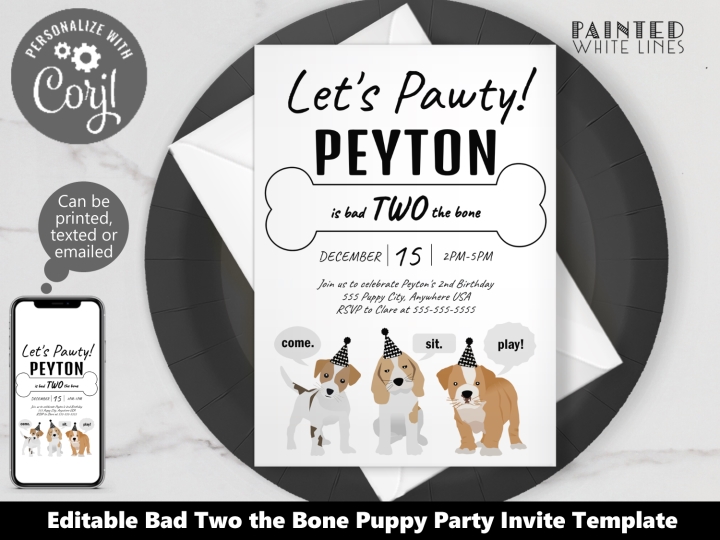 Printable Dog Invitation Template