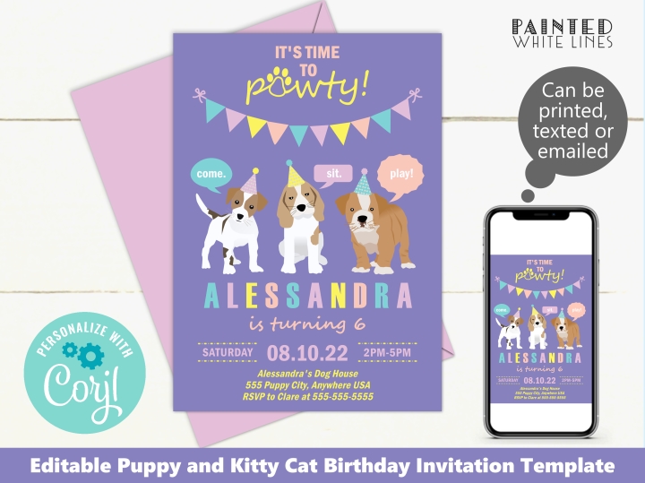 Printable Dog Invitation Template
