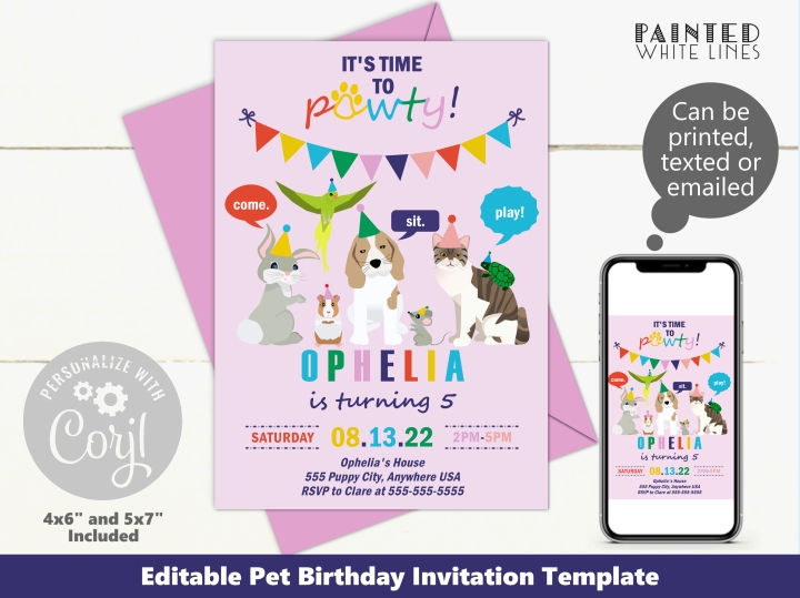 Printable Pet Invitation Template