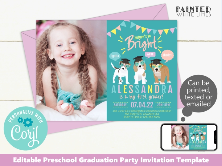 Preschool Graduation Photo Invite