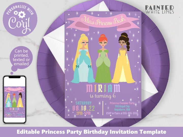 Princess Party Invite Template