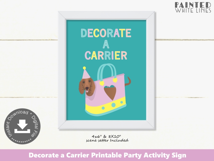 Printable Decorate a Carrier Sign Puppy