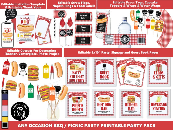 Printable Backyard BBQ Party Package