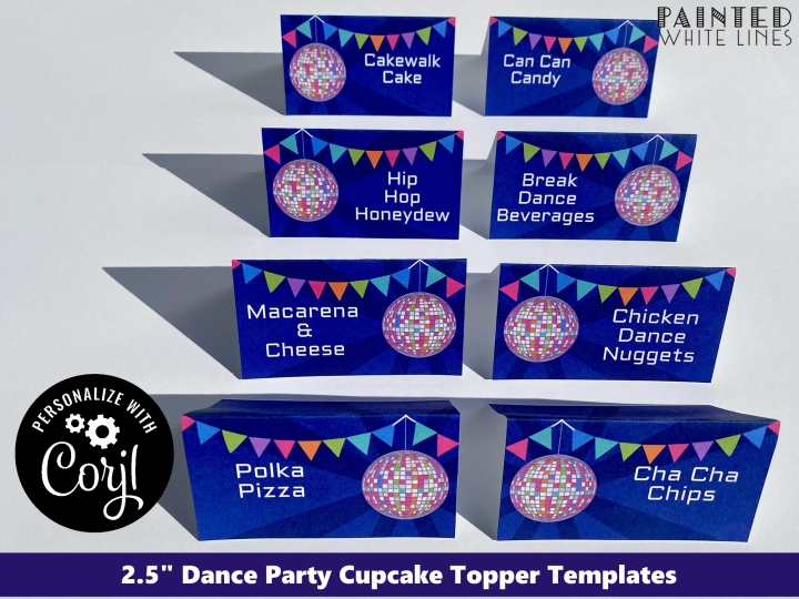 Dance Party Food Labels Printable Party
