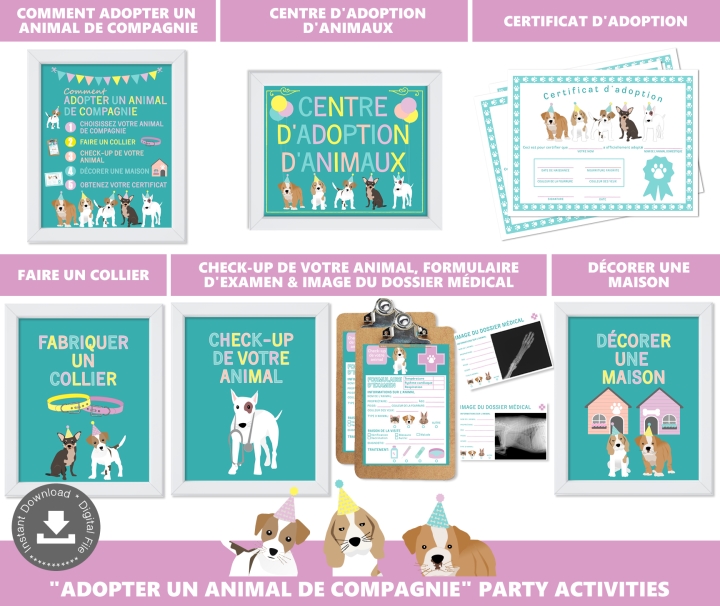 FRENCH Adopt a Puppy Party Activities