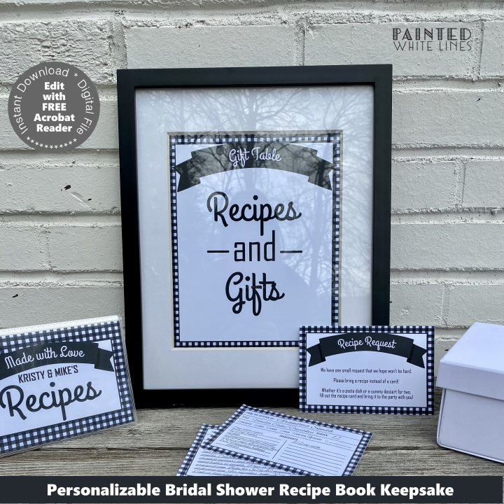Bridal Shower Keepsake Printable Recipe Book