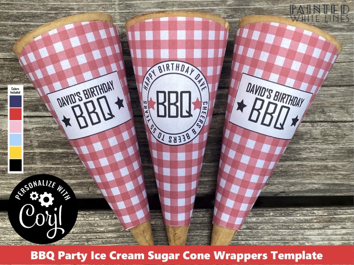 Printable Ice Cream Cone Wrappers 