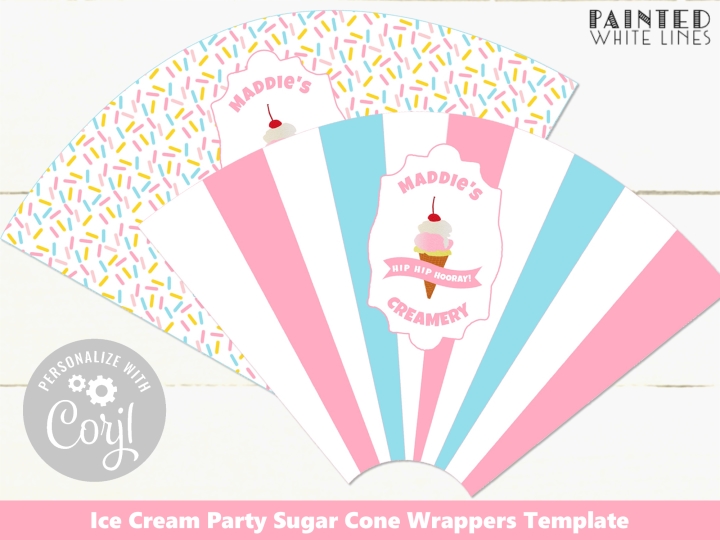 Ice Cream Cone Wrappers Template