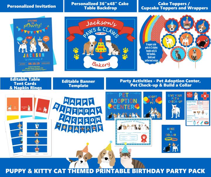 Boys Puppy Dog and Kitty Cat Party Supplies