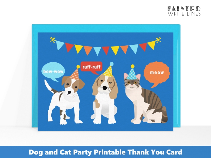 Cat and Dog Thank You Cards