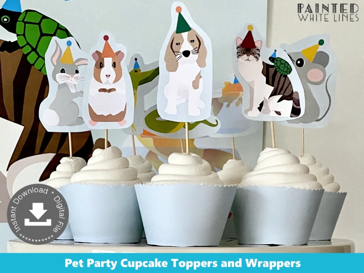 Pet Party Cupcake Topper and Wrapper