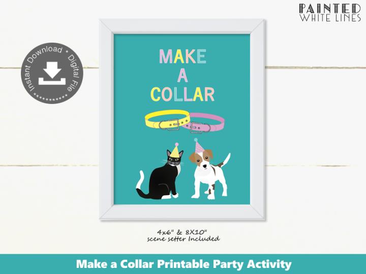 Make a Collar Puppy and Kitty Cat Party Activity Sign