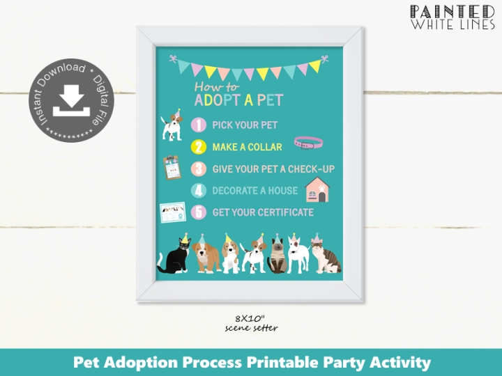 Dog and Cat Adoption Process Sign Printable