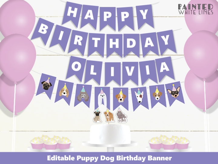 Puppy Dog Birthday Party Banner
