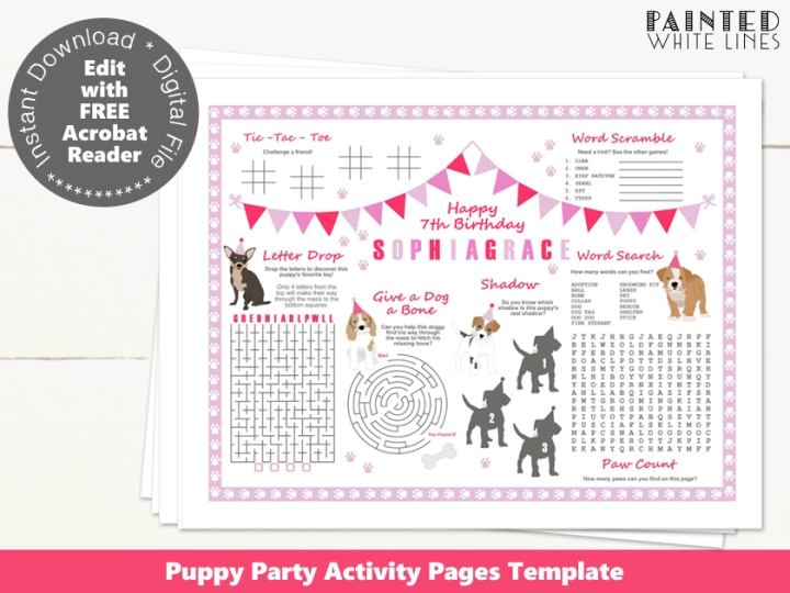 Puppy Party Activity Sheet