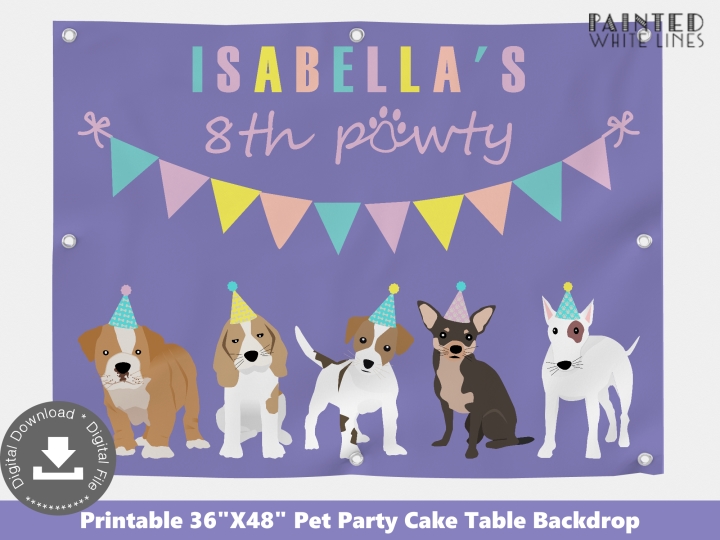 Personalized Puppy Party Backdrop