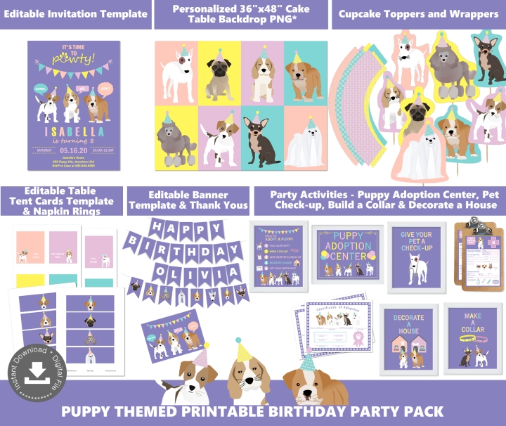 Puppy Dog Party Package Purple