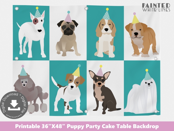 Puppy Party Birthday Banner Puppy Dog 