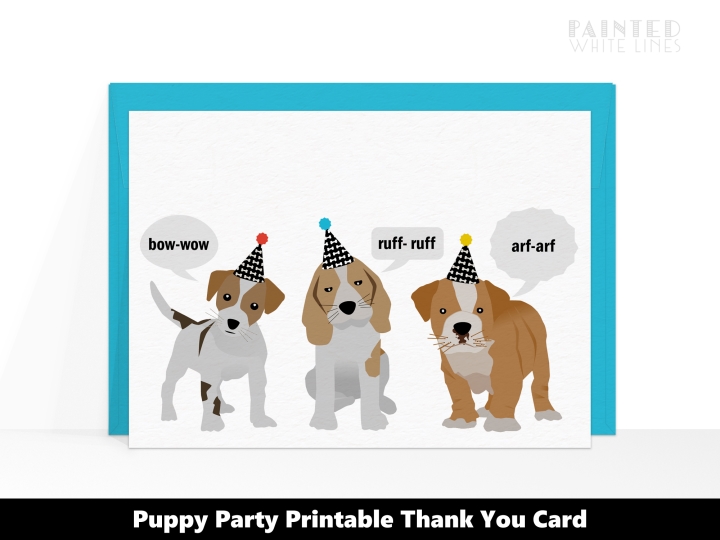 Dog Thank You Cards Instant Download 