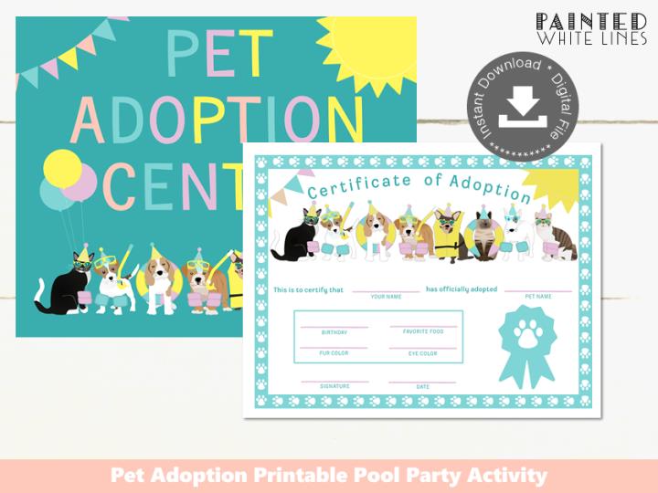 Pool Pawty Pool Party Adopt a Pet Activity