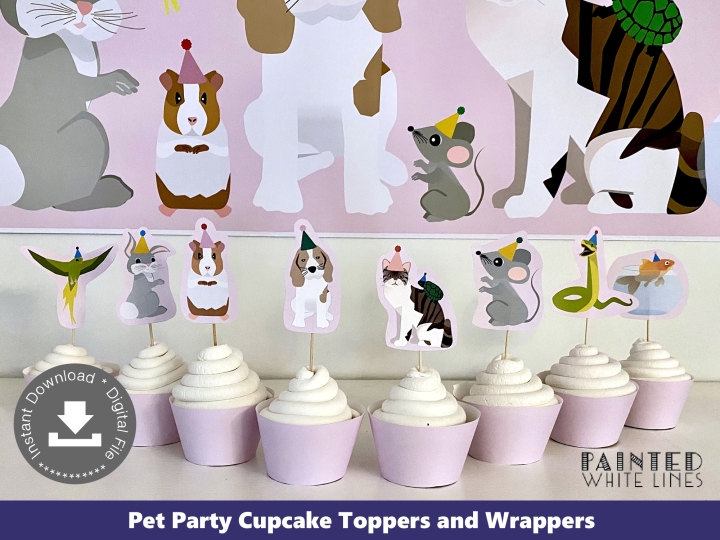 Pet Party Cupcake Topper and Wrapper