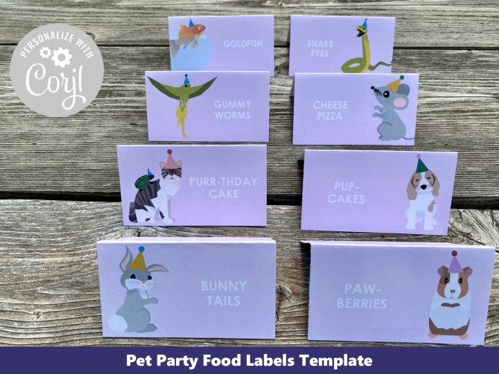 Pet Party Table Tent Cards Template
