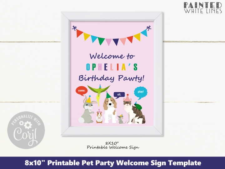 Pet Party Welcome Sign Template