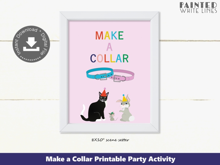 Make a Collar Pet Party Activity Sign